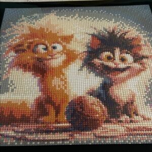 Whimsical Colorful Cats.. Diamond Painting art